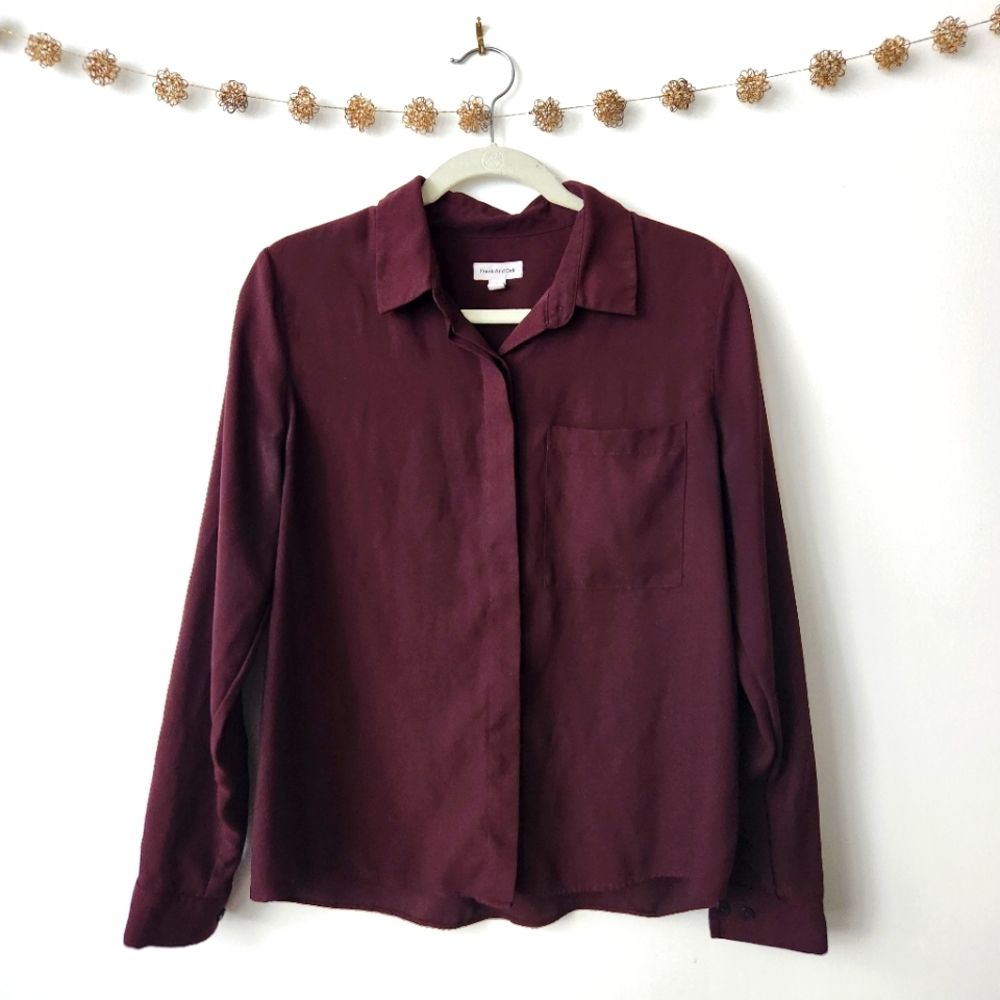 2/$15 Button up Blouse in Fudge